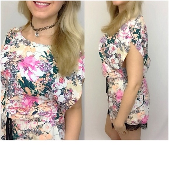 Sexy Soft Silky Chic Floral Lace Romper S/M - Picture 4 of 8